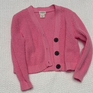 Crewcuts Vibrant Pink Button-Up Cardigan